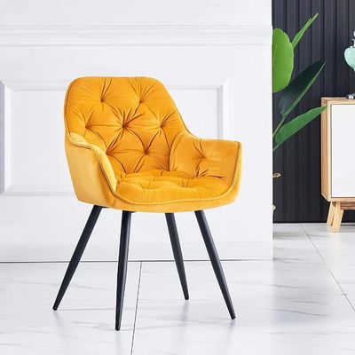 comprar Cadeira de Refeição de Veludo Amarelo Quarto de Quarto Cadeira de Refeição de Veludo Fabricação em linha
