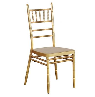 comprar Restaurante Gold Chiavari Cadeiras Casamento Quadro Metálico Tecido Cadeiras de Banquete Fabricação em linha