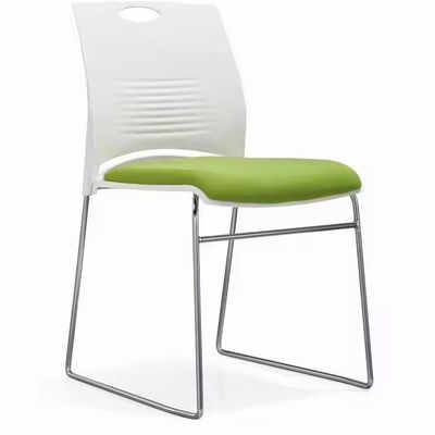 comprar Cadeiras de conferência de empilhamento verde laranja Cadeiras de reunião empilháveis com pernas de metal Fabricação em linha