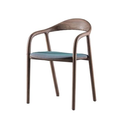comprar Cadeiras de jantar de madeira maciça de cinza Cadeiras de jantar de madeira escura com almofada de tecido de couro Fabricação em linha