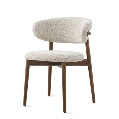 comprar Cadeiras de jantar de madeira leve de ferro Tecido estofado Cadeiras de jantar de madeira moderna Fabricação em linha