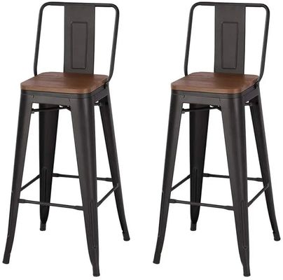 comprar Banquinhas de bar industrial vintage com costas / banquinhas de bar de metal comerciais Fabricação em linha