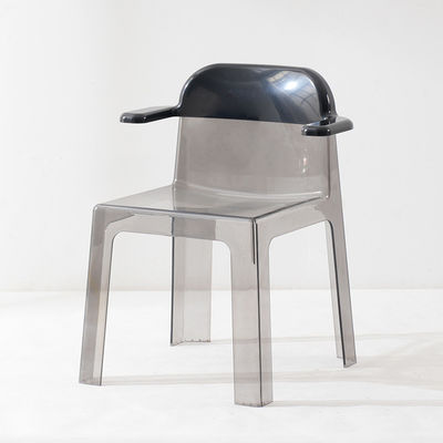 comprar Cadeiras de plástico transparente de acrílico Cadeiras de plástico transparente de cozinha com apoio de braço Fabricação em linha