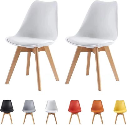 comprar Pernas de madeira cadeiras de jantar cadeiras de plástico branco para cozinha restaurante Fabricação em linha