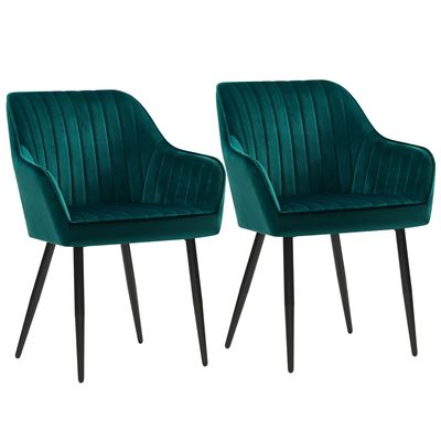 comprar Cozinha Nordic Verde Escuro Cadeiras de Jantar Acolchadas Com Braços Fabricação em linha