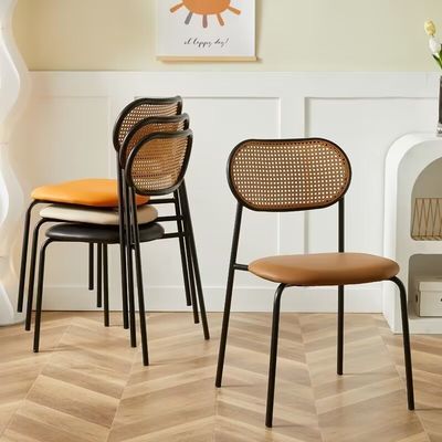comprar OEM ODM Nordic Cane Cadeira de Jantar de Rattan Negro Cadeiras de Sala de Jantar Fabricação em linha