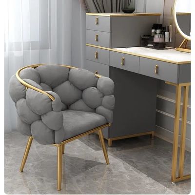 comprar Cadeiras de sala de jantar de veludo ajustáveis Cadeiras de sala de jantar acolchadas de cor bege Fabricação em linha