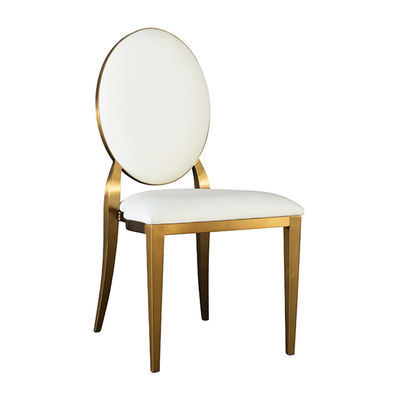 comprar Cadeiras de banquete de ouro de alumínio cadeiras de salão de baile brancas personalizadas Fabricação em linha