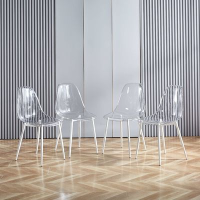 comprar Quarto de dormir Cadeiras de jantar Lucite transparentes Comedores Cadeiras de sala de jantar transparentes Fabricação em linha