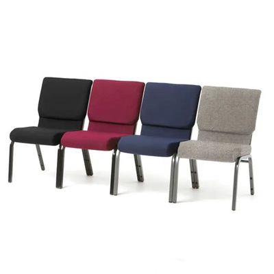 comprar Cadeiras de púlpito modernas multicoloridas para igrejas, com almofada traseira confortável e estrutura metálica empilhável Fabricação em linha