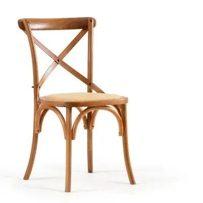 Cadeiras de café de madeira bentwood rústicas clássicas cadeira de crossback de madeira empilhável