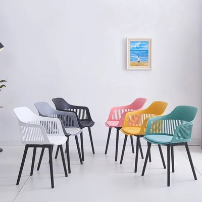 Cadeiras de plástico de cor azul laranja Cadeiras de plástico para mesa de jantar