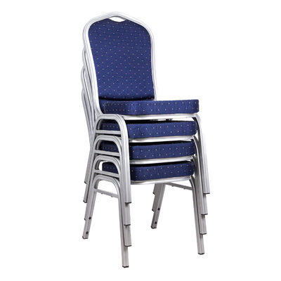 Mobiliário de banquete de hotel almofadas cadeiras de festa de evento azul com parte de trás e assento de tecido opcional