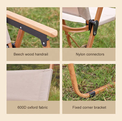 Assento de lazer espessado cadeira Kermit cadeira dobrável para o exterior cadeira para acampamento estilo de design de estrutura de madeira